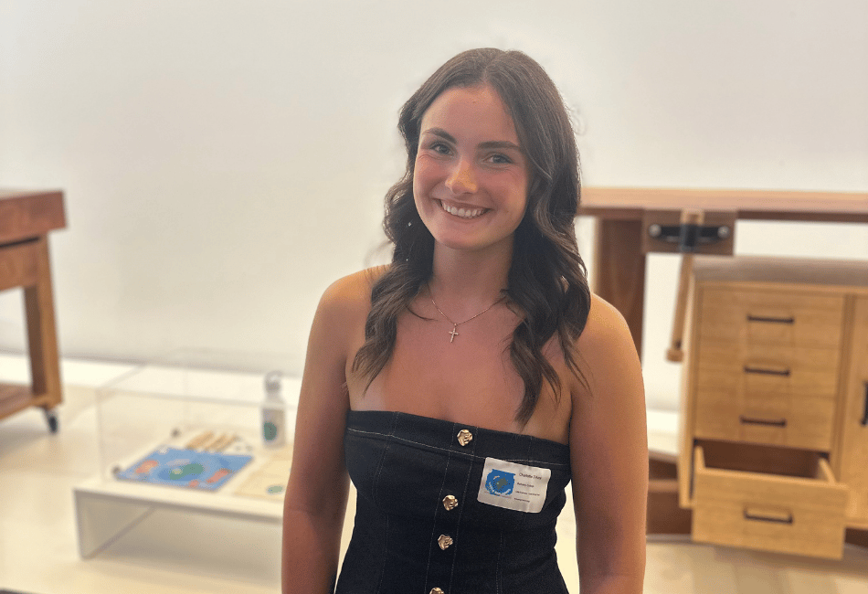 A photo of Bethany Catholic College Hurstville student Charlotte D'Arcy with her major work